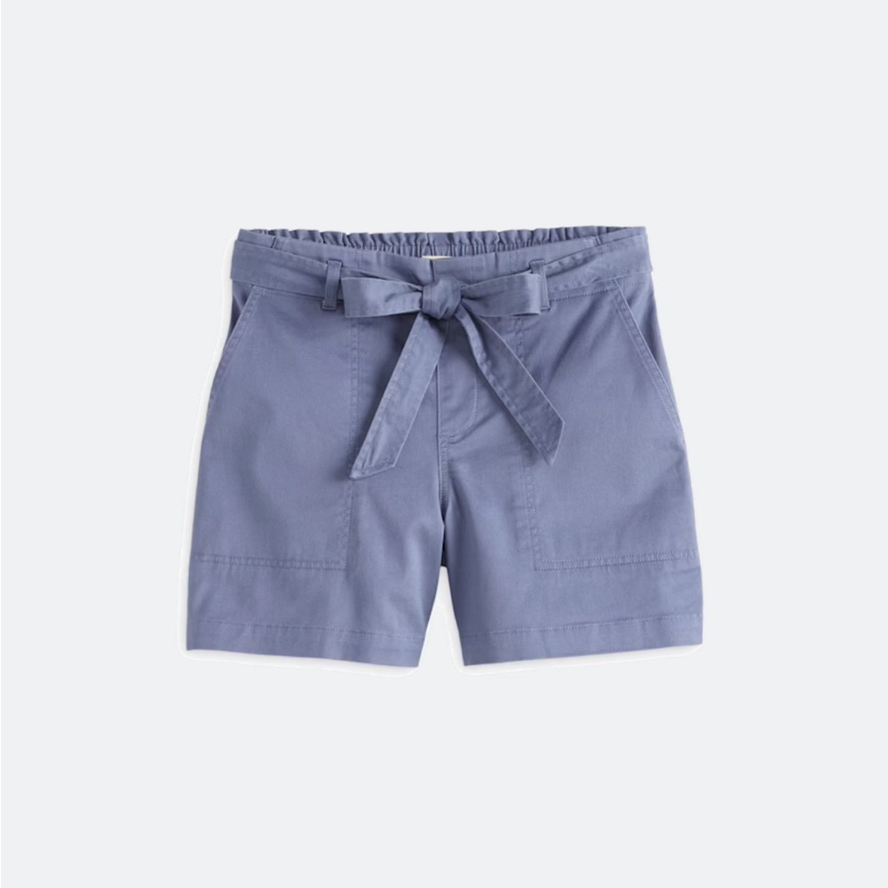 Women's Blue Tie-Waist Shorts